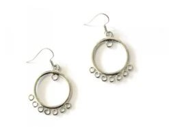 1 Paire De Boucles D'oreilles à Anneaux Intercalaires - Argenté
