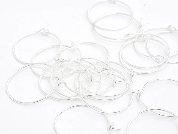 10 Paires De Boucles D'oreilles Créoles 20 Mm - Couleur Argenté Clair – Image 2