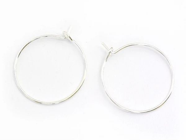 10 Paires De Boucles D'oreilles Créoles 20 Mm - Couleur Argenté Clair – Image 3