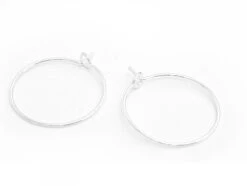 10 Paires De Boucles D'oreilles Créoles 20 Mm - Couleur Argenté Clair