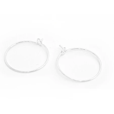 10 Paires De Boucles D'oreilles Créoles 20 Mm - Couleur Argenté Clair – Image 4