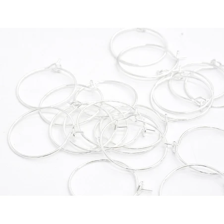 10 Paires De Boucles D'oreilles Créoles 20 Mm - Couleur Argenté Clair – Image 5