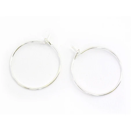 10 Paires De Boucles D'oreilles Créoles 20 Mm - Couleur Argenté Clair – Image 6