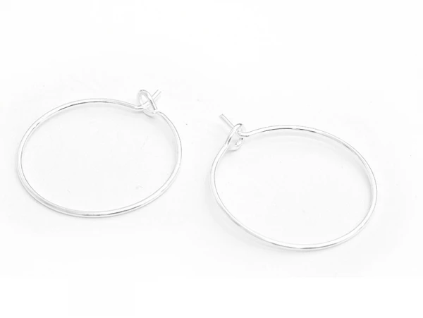 10 Paires De Boucles D'oreilles Créoles 20 Mm - Couleur Argenté Clair