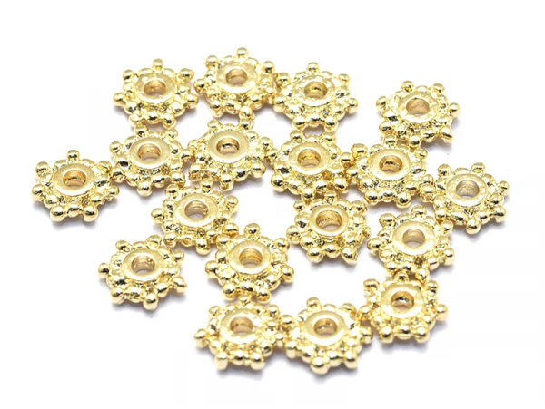 10 Perles Intercalaires Heishi - Doré à L'or Fin 18k - 7,5 X 2 Mm – Image 2
