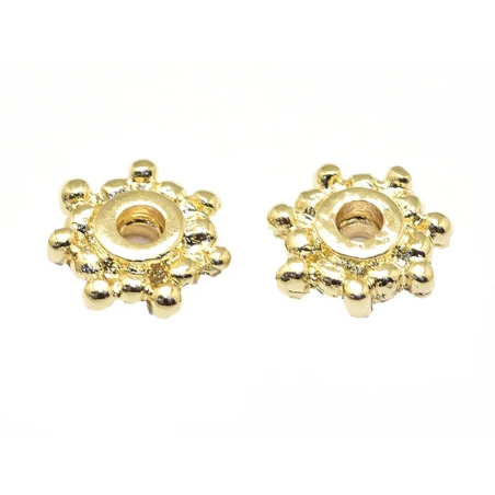 10 Perles Intercalaires Heishi - Doré à L'or Fin 18k - 7,5 X 2 Mm – Image 3