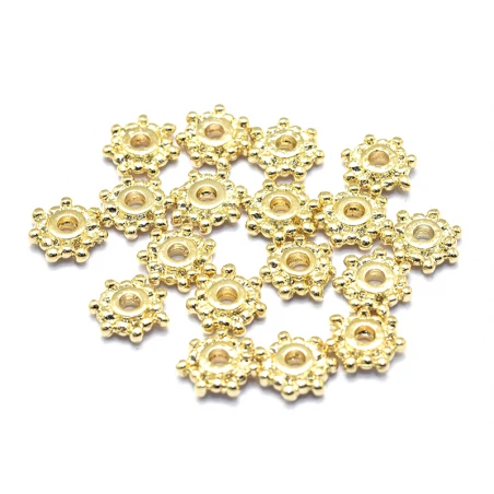 10 Perles Intercalaires Heishi - Doré à L'or Fin 18k - 7,5 X 2 Mm – Image 4