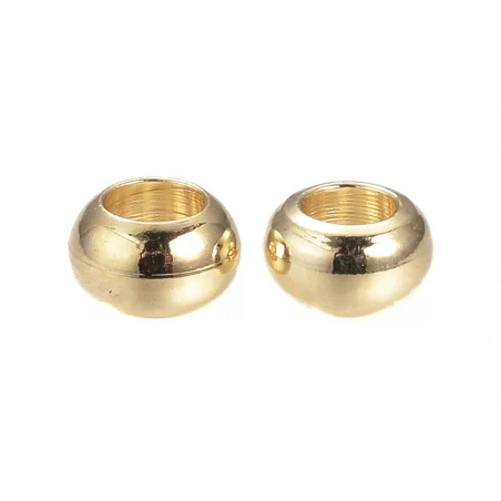 10 Perles Rondelles Intercalaires - Doré à L'or Fin 18k - 5 X 3 Mm – Image 3