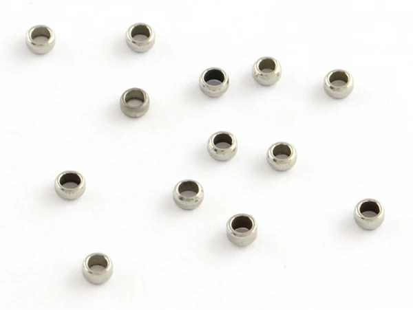 100 Perles à écraser En Acier Inoxydable Argenté - 2 Mm – Image 2