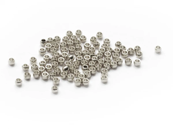 100 Perles à écraser En Acier Inoxydable Argenté - 2 Mm
