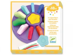 Djeco 12 Crayons Fleurs Pour Les Petits - Formes Ergonomiques