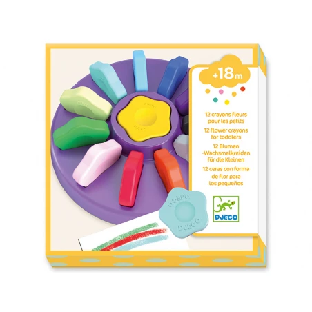Djeco 12 Crayons Fleurs Pour Les Petits - Formes Ergonomiques – Image 3