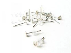 20 Paires De Puces D'oreilles Argent Clair - Fermoir Silicone
