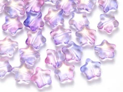 20 Perles En Verre - étoiles Violet Dégradé - 8 Mm