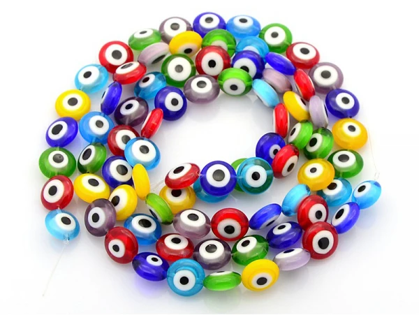 20 Perles Rondes En Verre - œil Porte Bonheur - Multicolore - 10 Mm – Image 3