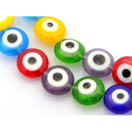 20 Perles Rondes En Verre - œil Porte Bonheur - Multicolore - 10 Mm – Image 5