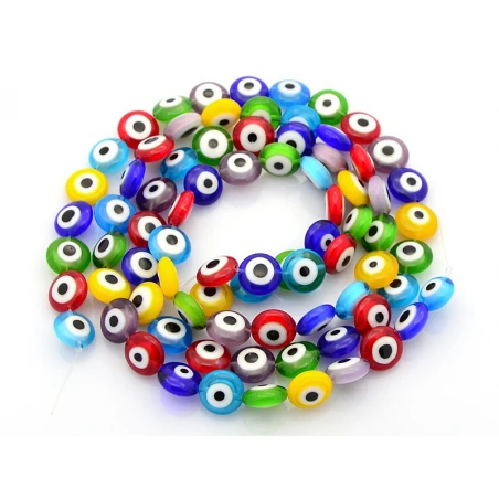 20 Perles Rondes En Verre - œil Porte Bonheur - Multicolore - 10 Mm – Image 6
