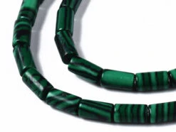 20 Perles Tube/colonne En Malachite De Synthèse - 6 X 3 Mm