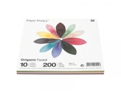 200 Feuilles De Papier Origami - 10 Couleurs - 15 X 15