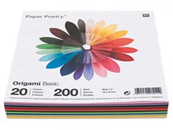 200 Feuilles De Papier Origami - 20 Couleurs - 10 X 10