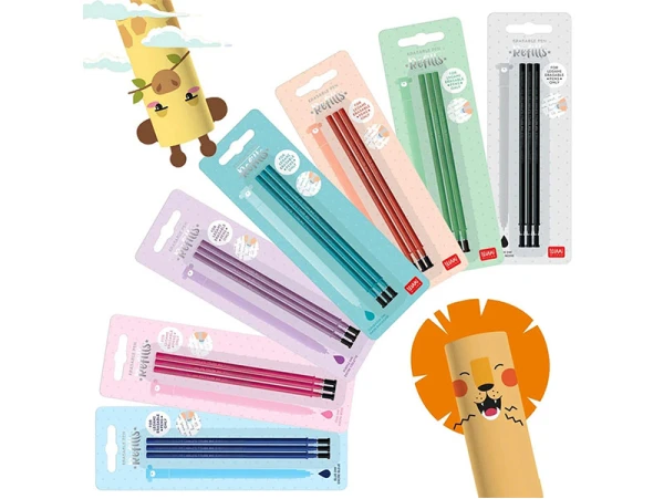 3 Recharges Pour Stylo à Encre Effaçable - Rouge - Legami – Image 3