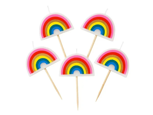 Talking Tables 5 Petites Bougies D'anniversaire Arc-en-ciel – Image 2