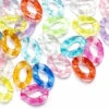 50 Grands Maillons En Plastique 30 X 21 Mm - à Connecter Pour Création De Chaîne - Multicolore Pailleté