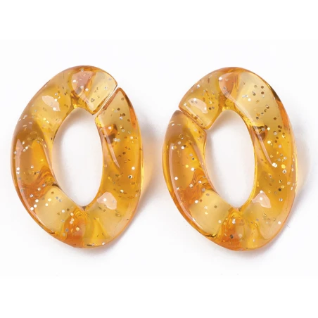 50 Grands Maillons En Plastique 30 X 21 Mm - à Connecter Pour Création De Chaîne - Multicolore Pailleté – Image 13