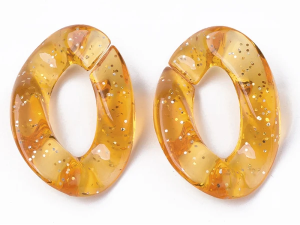 50 Grands Maillons En Plastique 30 X 21 Mm - à Connecter Pour Création De Chaîne - Multicolore Pailleté – Image 4