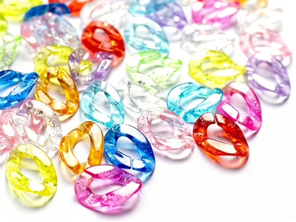 50 Grands Maillons En Plastique 30 X 21 Mm - à Connecter Pour Création De Chaîne - Multicolore Pailleté – Image 7