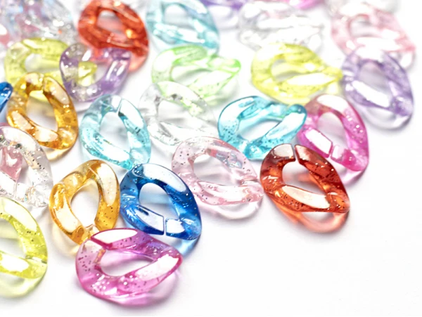 50 Grands Maillons En Plastique 30 X 21 Mm - à Connecter Pour Création De Chaîne - Multicolore Pailleté – Image 9