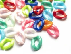 20 Maillons En Plastique 23 X 16 Mm - à Connecter Pour Création De Chaîne - Mix Multicolore