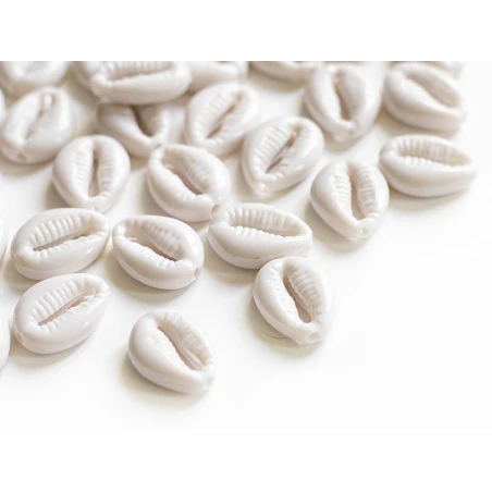 50 Perles Coquillages Cauri En Plastique - Blanc – Image 5