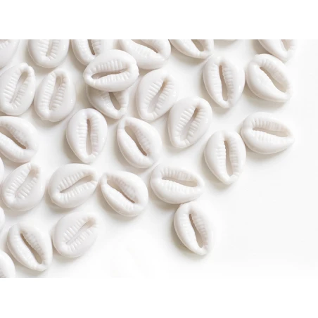 50 Perles Coquillages Cauri En Plastique - Blanc – Image 6