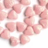 50 Perles En Plastique - Coeur Rose Pailletté - 12 Mm