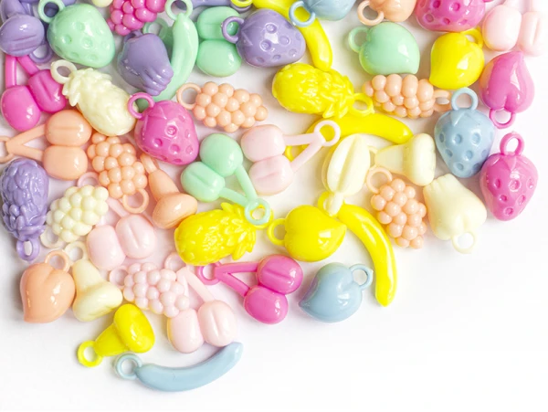 50 Perles En Plastique - Fruits Variés - Pastel – Image 2