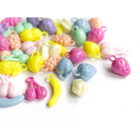 50 Perles En Plastique - Fruits Variés - Pastel – Image 12