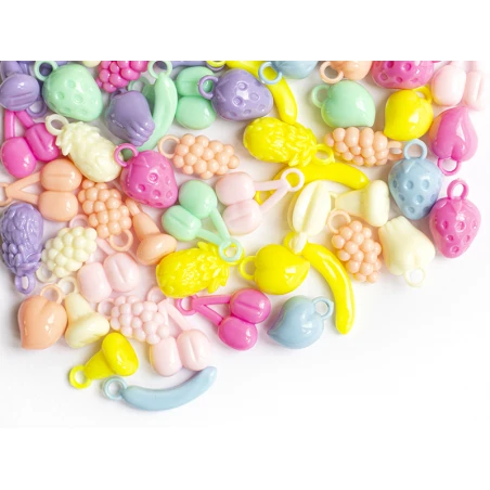50 Perles En Plastique - Fruits Variés - Pastel – Image 13