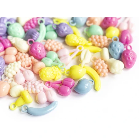 50 Perles En Plastique - Fruits Variés - Pastel – Image 16