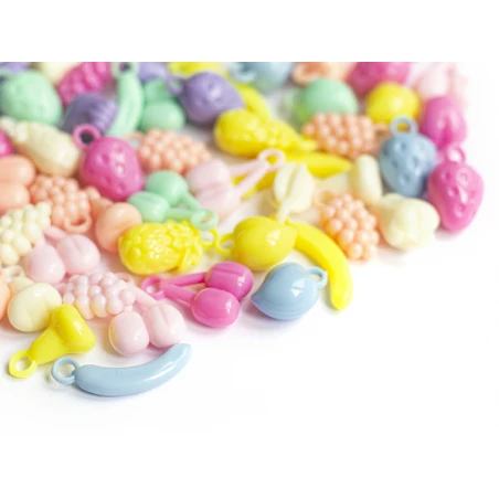50 Perles En Plastique - Fruits Variés - Pastel – Image 17