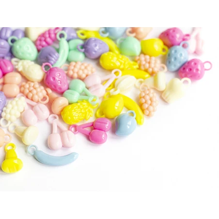 50 Perles En Plastique - Fruits Variés - Pastel – Image 18