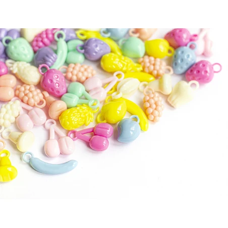 50 Perles En Plastique - Fruits Variés - Pastel – Image 20