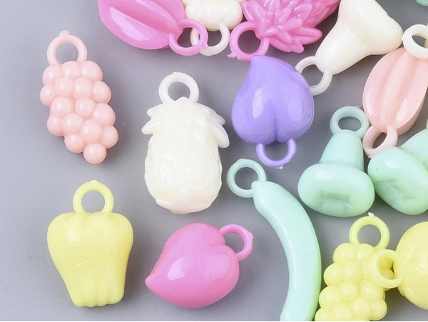 50 Perles En Plastique - Fruits Variés - Pastel – Image 8