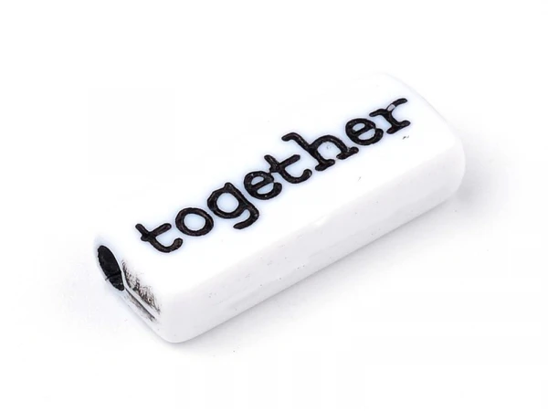 50 Perles En Plastique - Mots - Noir Et Blanc – Image 3