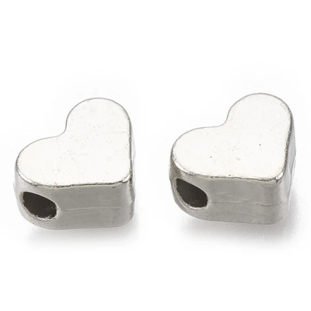 50 Petites Perles En Plastique - Cœurs Argentés – Image 9