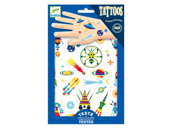 Djeco 50 Tatouages Phosphorescents - Space Oddity