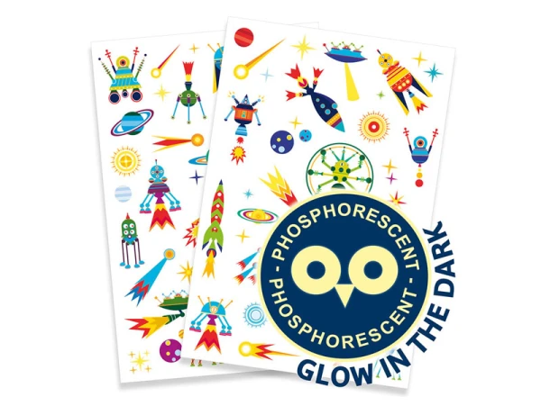 Djeco 50 Tatouages Phosphorescents - Space Oddity – Image 3