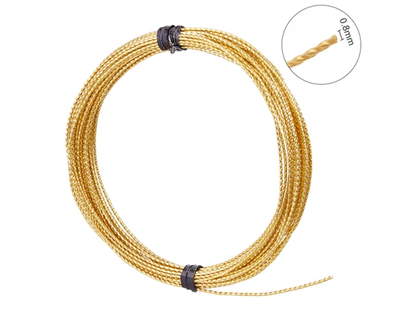 6 Mètres De Fil De Cuivre Torsadé - Doré Mat - 0,8 Mm – Image 3