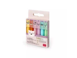 6 Mini Surligneurs Teddy Style Pastel - Legami
