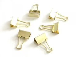 6 Pinces Clip Dorées 32 Mm